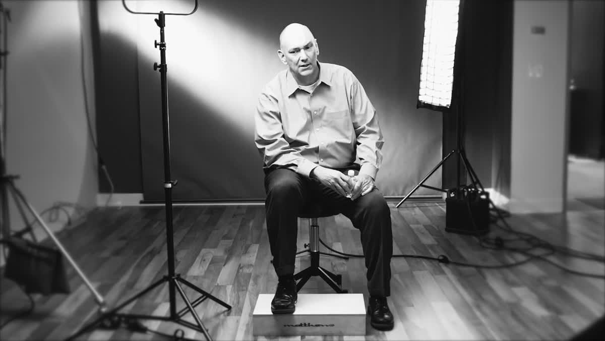 Frame from the black and white studio series
