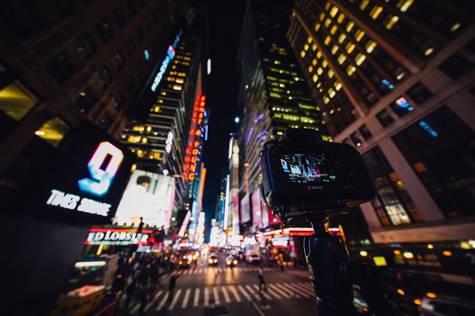 On location, Times Square